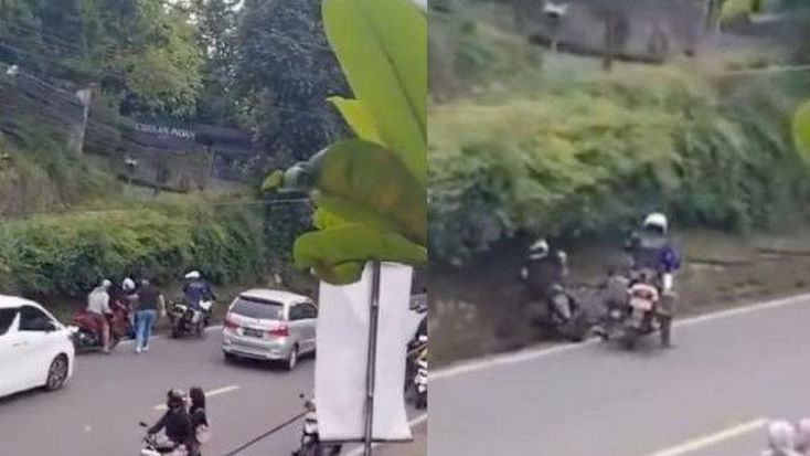 Terungkap, Indentitas Pemotor yang Ditendang Patwal di Puncak Bogor, Ini Kronologi Versi Korban
