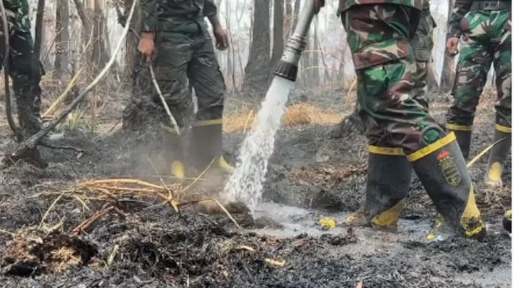 Polisi antisipasi meluasnya kebakaran hutan dan lahan (karhutla) Gunung Lawu.