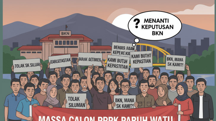 Menanti Keputusan BKN, Massa Calon PPPK Paruh Waktu Baubau Turun ke Jalan