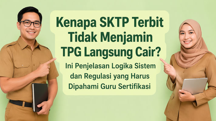 Kenapa SKTP Terbit Tidak Menjamin TPG Langsung Cair? Ini Penjelasan Logika Sistem dan Regulasi yang Harus Dipahami Guru Sertifikasi