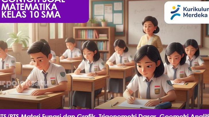 50 Contoh Soal UTS-PTS Matematika Kelas X SMA Semester Ganjil, Pahami Fungsi dan Grafik, Trigonometri Dasar, Geometri Analitik