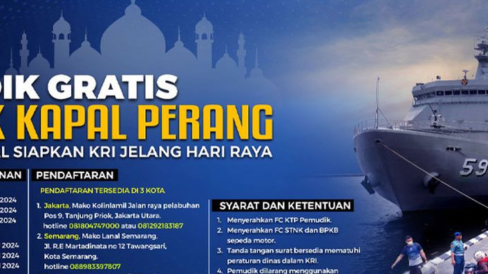 Mudik Gratis TNI AL Rute Jakarta ke Semarang dan Surabaya, Tak Ada ke Sumatera dan Sulawesi