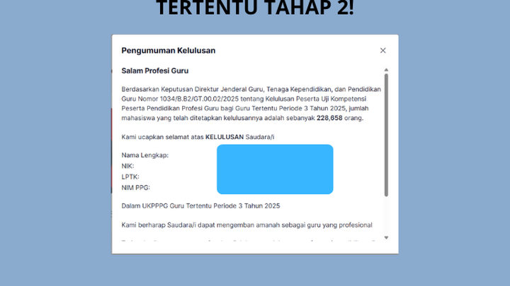 Pengumuman Kelulusan PPG Guru Tertentu Tahap 2 Resmi Dirilis, Begini Cara Cek di Akun UKPPPG!