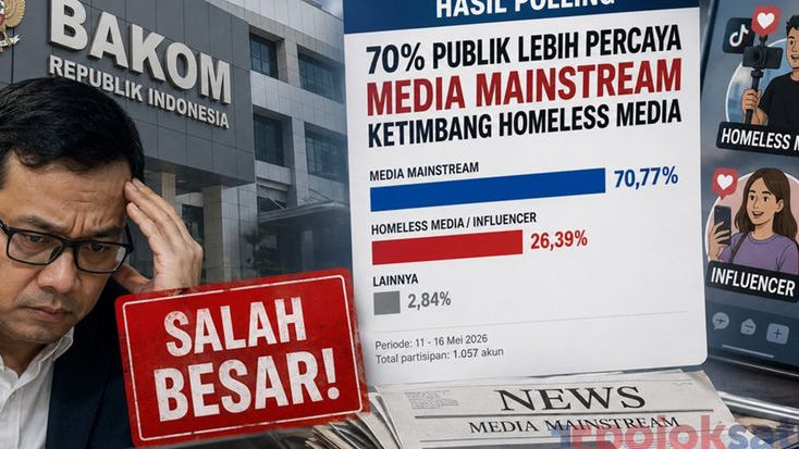 Hasil Polling: Bakom RI Salah Besar, 70 Persen Lebih Publik Percaya Media Mainstream Ketimbang Homeless Media