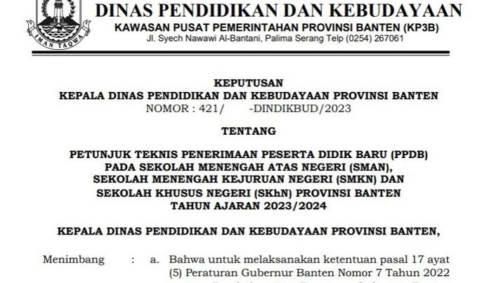 Ada Huruf Aneh di Kop Surat, Pj Gubernur Banten Diminta Copot Kadis Dindikbud