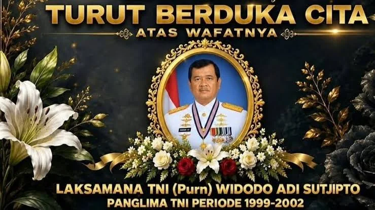Mantan Panglima TNI Widodo AS meninggal dunia pada Sabtu 24 Oktober 2026 dan dimakamkan pada esok harinya di TMP Kalibata.