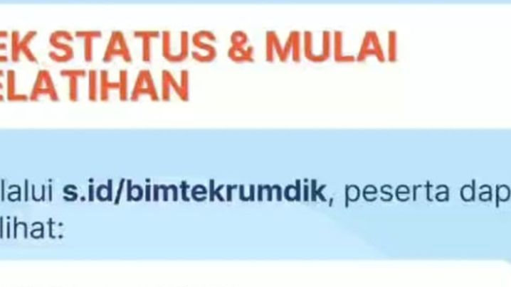 Informasi Penting! Cek Status dan Mulai Pelatihan Bimtek Rumdik