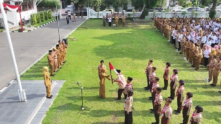 Pemkot Kediri Berangkatkan Kontingen Pramuka Garuda ke Coban Talun