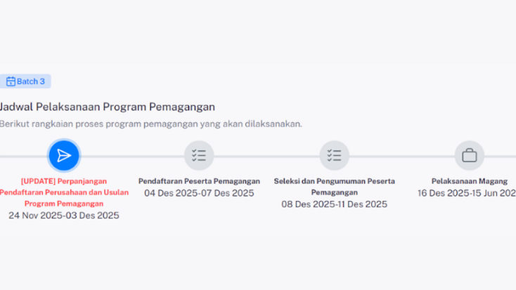 Daftar Magang Nasional Batch 3 Mulai 4 Desember! Ini Kuota, Jadwal, dan Tahapan