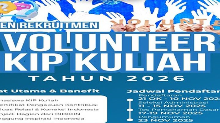Komunitas Bidikin Buka Pendaftaran Relawan KIP Kuliah 2026, Ajak Mahasiswa Jadi Agen Inspirasi dan Kontribusi