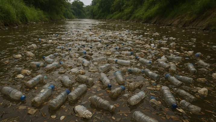 Ramai Kampanye Hijau, Tapi Sungai Masih Penuh Sampah Gelas Aqua  Ada Apa di Balik Janji Bijak Berplastik?