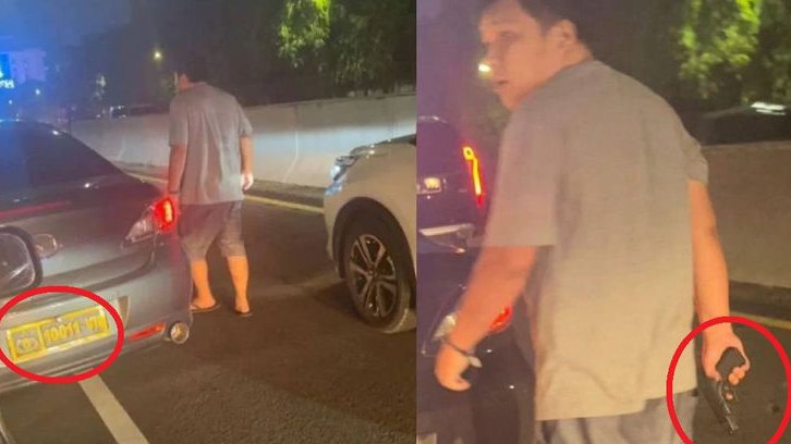 Pelat Asli Kendaraan Aksi Koboi yang Todongkan Senjata Ternyata TNKB-nya Mobil Dinas Polri