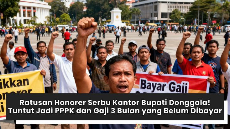 Ratusan Honorer Serbu Kantor Bupati Donggala! Tuntut Jadi PPPK dan Gaji 3 Bulan yang Belum Dibayar
