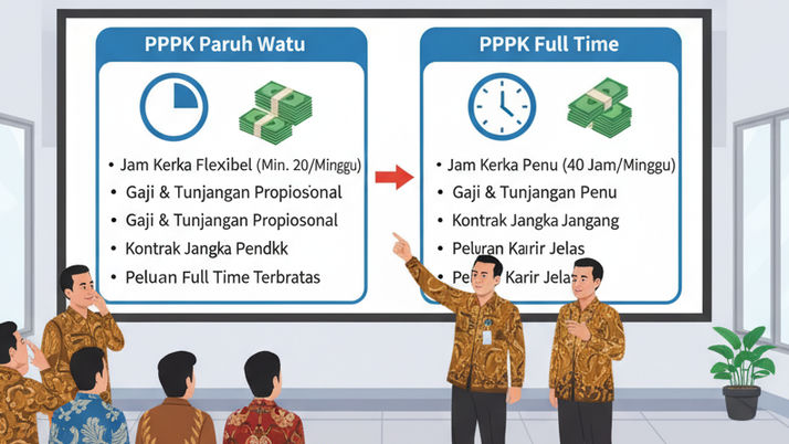Masih Bingung Bedanya PPPK Paruh Waktu dan Full Time? Ini Perbedaan Hak dan Pola Kerja yang Wajib Diketahui