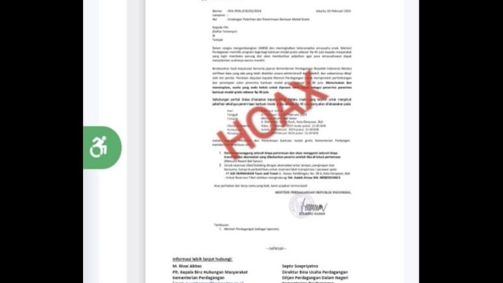 Heboh Surat Undangan Pelatihan Bantuan Modal Kemendag di Bali, Ini Fakta Sebenarnya