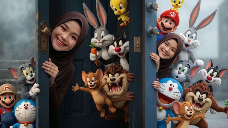 Prompt AI Foto Bareng Karakter Kartun Viral! Ini Cara Bikin Gambar Ultra Realistis yang Lagi Trending