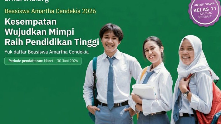 Beasiswa Amartha Cendekia 2026 Dibuka, Pelajar Kelas 11 Bisa Dapat Dana hingga Rp8 Juta