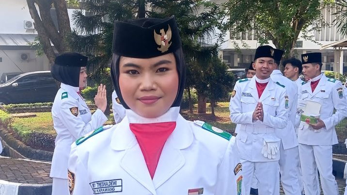 Dilatih Kodim Karawang, Cindy Tampil Memukau di Upacara Hari Lahir Pancasila