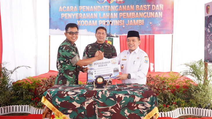 Pemprov Hibahkan Lahan untuk Pembangunan KODAM Jambi di Muaro Jambi