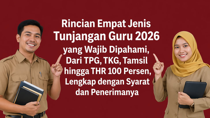 Rincian Empat Jenis Tunjangan Guru 2026 yang Wajib Dipahami, Dari TPG, TKG, Tamsil hingga THR 100 Persen, Lengkap dengan Syarat dan Penerimanya
