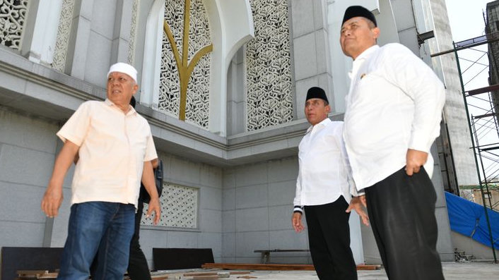 Gubernur Edy Rahmayadi Minta Kontraktor Segera Rampungkan Pembangunan Masjid Agung Medan