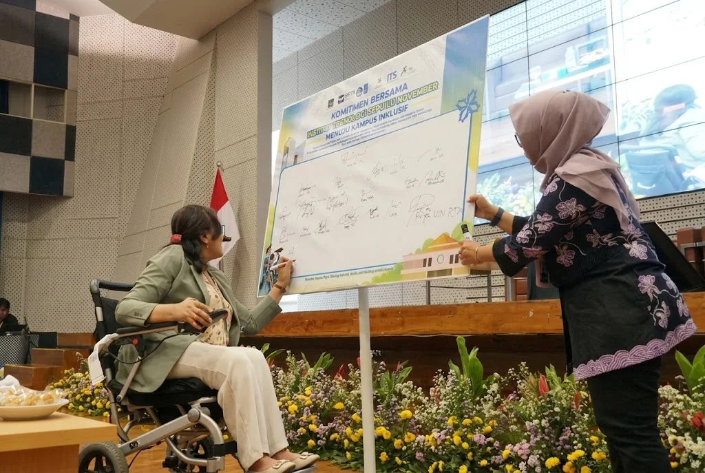 Ilustrasi. Penandatanganan komitmen bersama ITS menuju kampus inklusif. ITS mempercepat pemenuhan fasilitas inklusif untuk menerima mahasiswa disabilitas pada 2027. (Foto: its.ac.id)