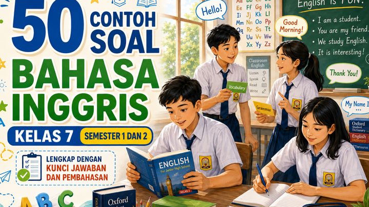 50 Contoh Soal Bahasa Inggris Kelas 7 Semester 1 dan 2 Lengkap dengan Kunci Jawaban dan Pembahasan