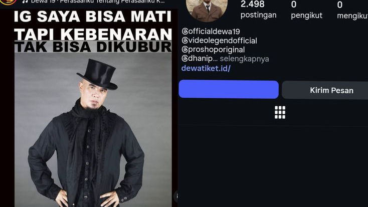 Sempat Hilang, Instagram Ahmad Dhani Muncul dan Diretas Menjadi Akun Bisnis Ponsel, Pentolan Dewa Itu Imbau Netizen Waspada