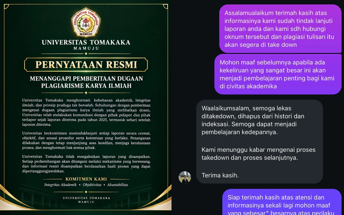 Tiga Dosen Universitas Tomakaka Diduga Lakukan Plagiarisme, Terungkap di Google Scholar, Pihak Kampus Klarifikasi