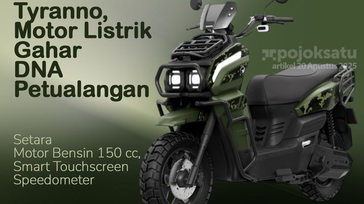Tyranno, Gahar Tapi Ganteng, Motor Listrik Semi Adventure Pertama di Indonesia, Ini Fitur dan Spesifikasi Motor DNA Petualangan