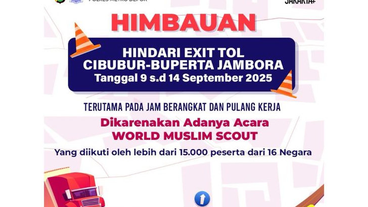15 Ribu Peserta Hadiri Jambore Pramuka Muslim Dunia di Buperta, Polisi Imbau Hindari Exit Tol Cibubur
