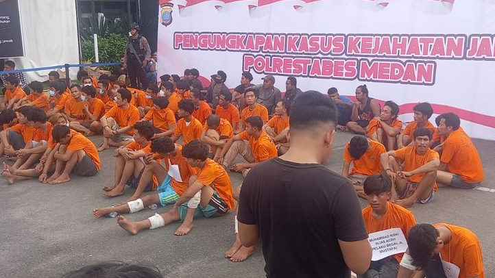 Selama Juni 2023, Polrestabes Medan Berhasil Amankan 140 Tersangka Kasus Kejahatan Jalanan
