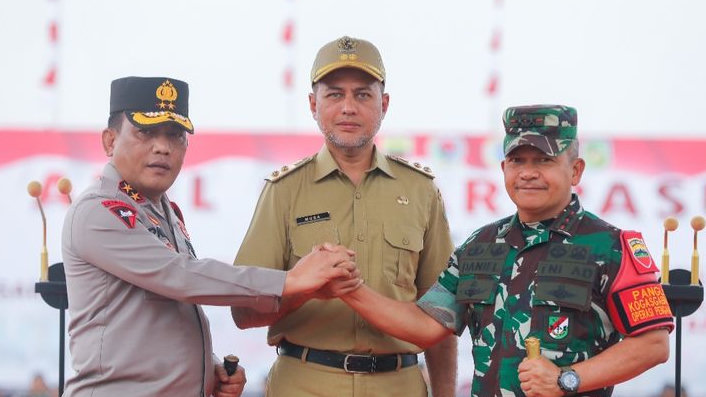 Apel Gelar Pasukan HUT Dekranas dan HKG PKK, Musa Rajekshah: Mari Berikan Kesan yang Baik