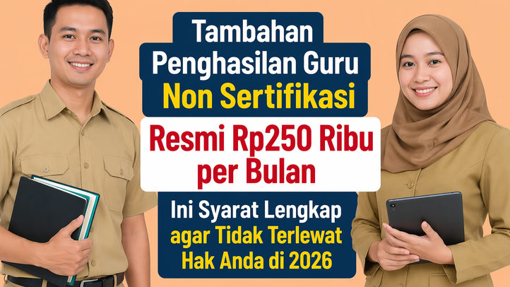 Tambahan Penghasilan Guru Non Sertifikasi Resmi Rp250 Ribu per Bulan, Ini Syarat Lengkap agar Tidak Terlewat Hak Anda di 2026