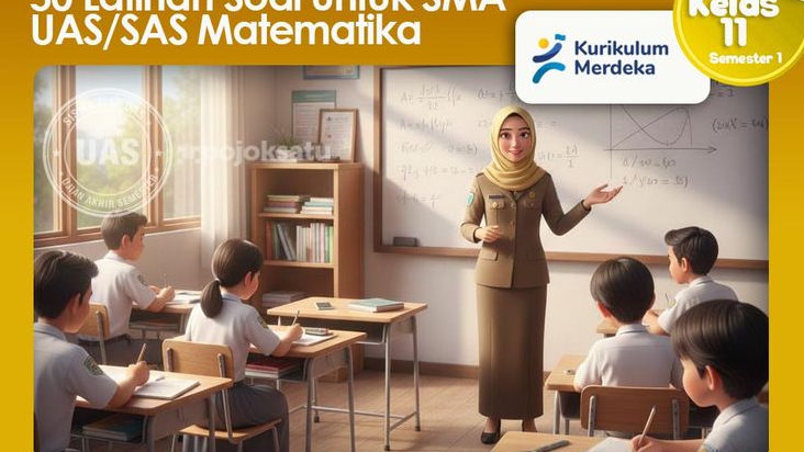 50 Soal SAS Matematika Umum Kelas 11 Semester 1, Jawaban Lengkap Penjelasan, Fungsi Kuadrat hingga Statistika Peluang