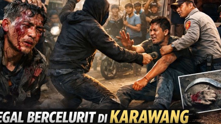 Bacok Mahasiswa, Begal di Karawang Tertangkap Warga dan Nyaris Tewas Diamuk Massa