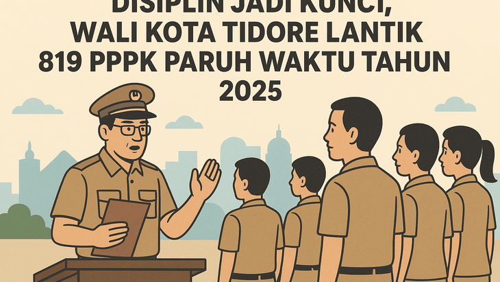 Disiplin Jadi Kunci,  Wali Kota Tidore Lantik 819 PPPK Paruh Waktu Tahun 2025