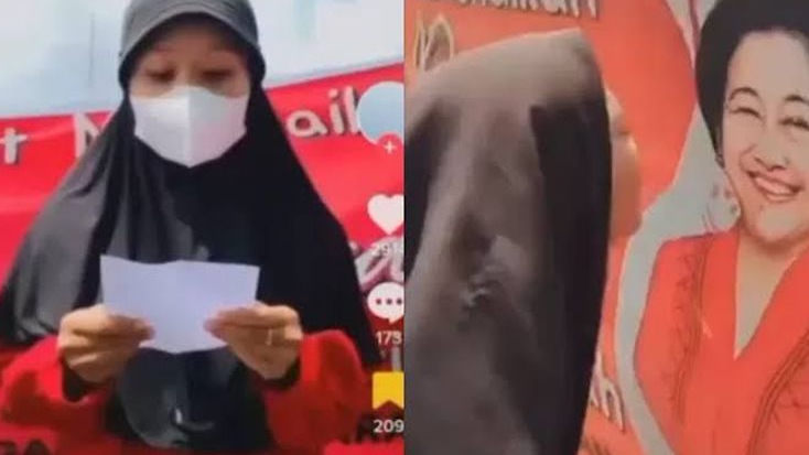Viral, Spanduk Megawati Diludahi Sekelompok Remaja, Warganet Ketar-ketir : Gak Ada Takut-takutnya Tuh Bocil