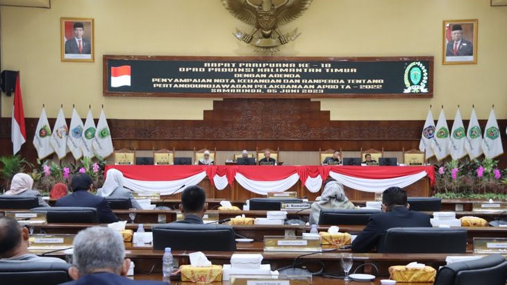 DPRD Kaltim Gelar Rapat Paripurna Penyampaian Nota Keuangan Dan Pertanggungjawaban Pelaksanaan APBD 2022