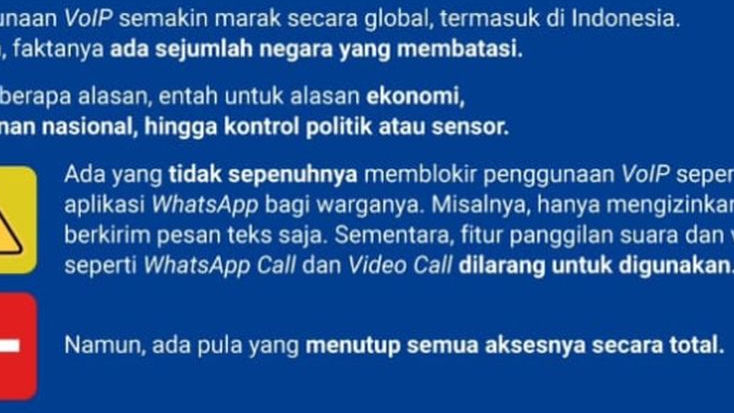 Kebijakan Penggunaan VoIP  Ada Pula yang Melarang Total di Berbagai Negara Bahkan Ada yang Membatasi.