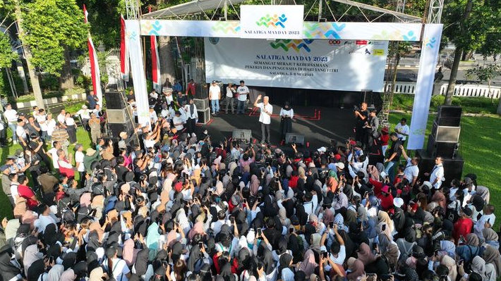 Hadiri Salatiga Mayday 2023, Ganjar Dialog dan Dengarkan Langsung Aspirasi Buruh
