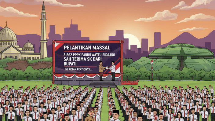 Pelantikan Massal! 3.862 PPPK Paruh Waktu Sidoarjo Sah Terima SK dari Bupati, Ini Pesan Pentingnya