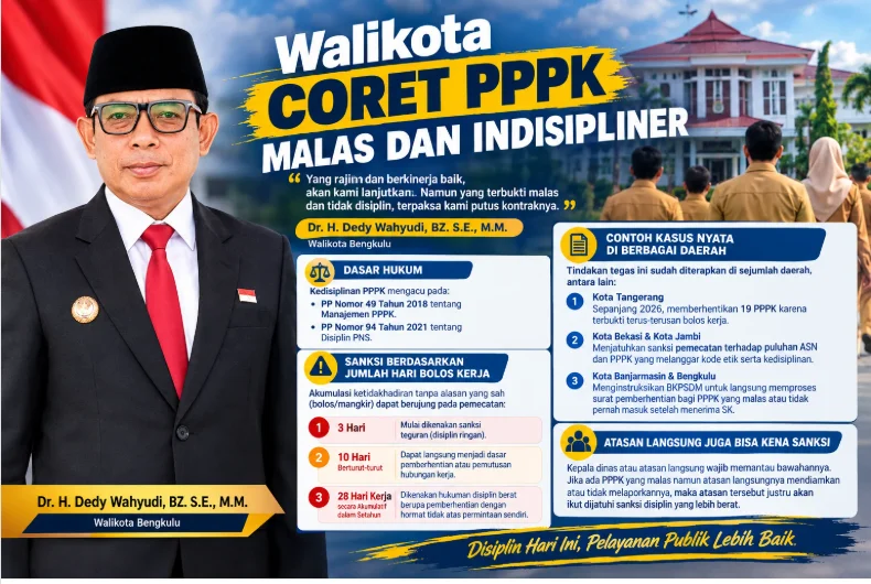 PPPK Kota Bengkulu terancam kehilangan kerja kalau tidak disiplin.