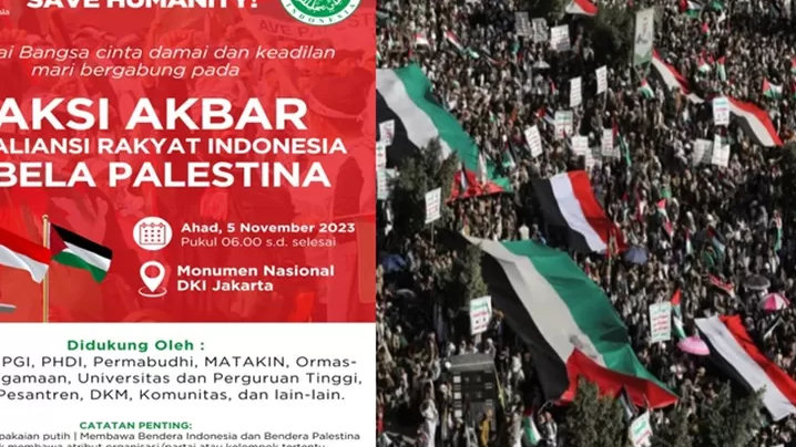 Aksi Bela Palestina di Monas, Aliansi Rakyat Indonesia Sampaikan Tuntutan Kemanusiaan