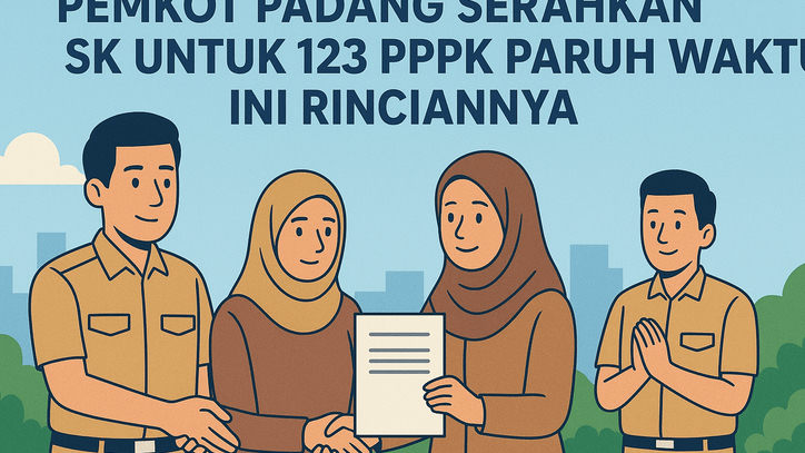 Pemkot Padang Serahkan SK untuk 123 PPPK Paruh Waktu, Ini Rinciannya