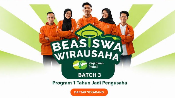 Beasiswa Wirausaha PT Pegadaian Batch 3 Dibuka, Gratis Sekolah Bisnis 1 Tahun dan Tempat Tinggal