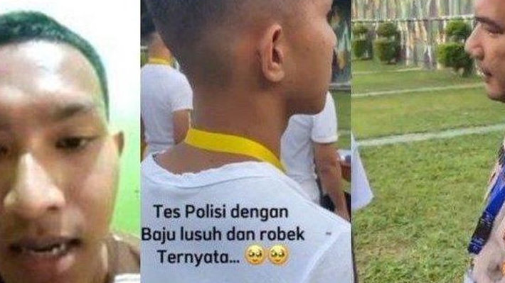 Viral Peserta Tes Polisi Pekanbaru Pakai Kaos Sobek Pinjaman, Tenyata Anak Yatim Sejak Kelas 4 SD