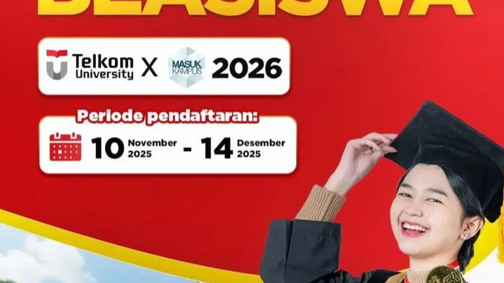 Telkom University Buka Beasiswa Bersama Masuk Kampus 2026, Pendaftaran hingga 14 Desember