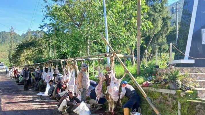 52 Ekor Hewan Kurban yang Melimpah di Dusun Krajan Batur Didistribusikan Jauh ke Purbalingga