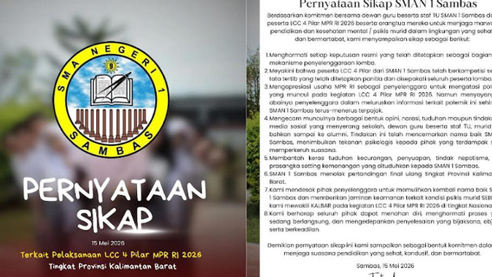 SMAN 1 Sambas dan SMAN 1 Pontianak Saling Dukung, Tolak Final Ulang LCC 4 Pilar MPR RI